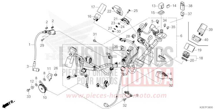 WIRE HARNESS for MSX GROM A GAYETY RED (R310) from 2021
